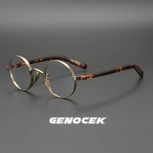 Carica l'immagine nel visualizzatore di Gallery, Vintage Acetate Glasses Frame Men Round Myopia Optical Prescription Titanium Eyeglasses Frame Women Korean Luxury Small Eyewear