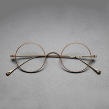 Load image into Gallery viewer, Vintage Pure Titanium Eyeglasses Frame Men Small Round Myopia Prescription Optical Glasses Frame Women Retro Luxury Eyewear
