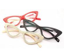 Load image into Gallery viewer, seemfly Sexy Cat Eye Reading Glasses Women Diamond Presbyopic Eyewear Ultralight With Diopter +1.0 1.5 2.0 2.5 3.0 3.5