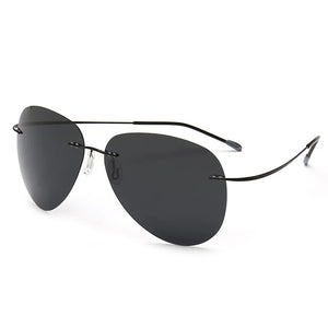 HBK 2019 Ultralight Square Titanium Polarized Sunglasses Rimless Driving Pilot Sun Glasses Oculos De Sol UV400 Gift PM0074