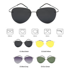 Load image into Gallery viewer, HBK 2019 Ultralight Square Titanium Polarized Sunglasses Rimless Driving Pilot Sun Glasses Oculos De Sol UV400 Gift PM0074