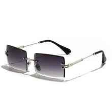 Carica l&#39;immagine nel visualizzatore di Gallery, HBK Rimless Sunglasses Women TOP QUALITY Trendy Small Rectangle Sun Glasses Summer Style UV Gold Brown Shades for men