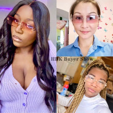 Carica l&#39;immagine nel visualizzatore di Gallery, HBK Rimless Sunglasses Women TOP QUALITY Trendy Small Rectangle Sun Glasses Summer Style UV Gold Brown Shades for men
