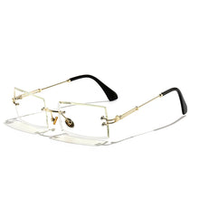 Carica l&#39;immagine nel visualizzatore di Gallery, HBK Rimless Sunglasses Women TOP QUALITY Trendy Small Rectangle Sun Glasses Summer Style UV Gold Brown Shades for men