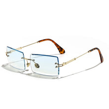 Carica l&#39;immagine nel visualizzatore di Gallery, HBK Rimless Sunglasses Women TOP QUALITY Trendy Small Rectangle Sun Glasses Summer Style UV Gold Brown Shades for men