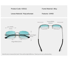 Load image into Gallery viewer, HBK Frameless Metal Sunglasses Men Wave Cutting Sun Glasses for Women Travel Shopping Shades Eyeglass UV400 Summer Style