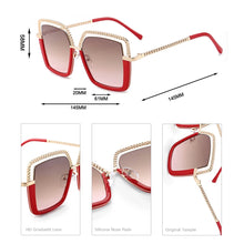 Carica l&#39;immagine nel visualizzatore di Gallery, HBK Luxury High Quality Women&#39;s Sunglasse Alloy Chain Case Sunglasses Brand Design Female Shades Ladies Eyeglasses UV400