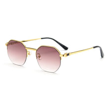 Carica l&#39;immagine nel visualizzatore di Gallery, HBK Metal Luxury Square Women&#39;s Sunglasses Men New Brand Designer Semi-Rimless Glasses 2022 Ladies High Quality Eyewear