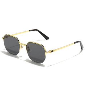 HBK Metal Luxury Square Women's Sunglasses Men New Brand Designer Semi-Rimless Glasses 2022 Ladies High Quality Eyewear