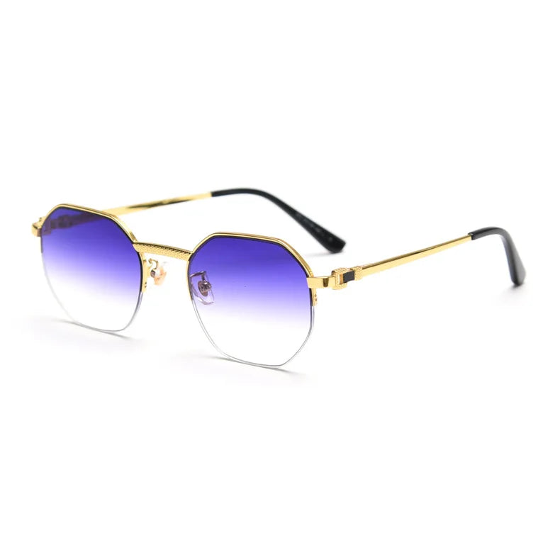 HBK Metal Luxury Square Women's Sunglasses Men New Brand Designer Semi-Rimless Glasses 2022 Ladies High Quality Eyewear