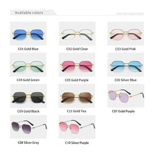 HBK Metal Luxury Square Women's Sunglasses Men New Brand Designer Semi-Rimless Glasses 2022 Ladies High Quality Eyewear