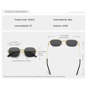 HBK Metal Luxury Square Women's Sunglasses Men New Brand Designer Semi-Rimless Glasses 2022 Ladies High Quality Eyewear