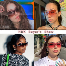 Carica l&#39;immagine nel visualizzatore di Gallery, HBK New Diamond Exquisite Y2k Sunglasses Luxury Sexy Women Square Rimless Sun Glasses Clear Goggle Outdoor Style Lady