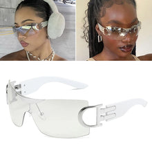 Carica l&#39;immagine nel visualizzatore di Gallery, HBK New Diamond Exquisite Y2k Sunglasses Luxury Sexy Women Square Rimless Sun Glasses Clear Goggle Outdoor Style Lady