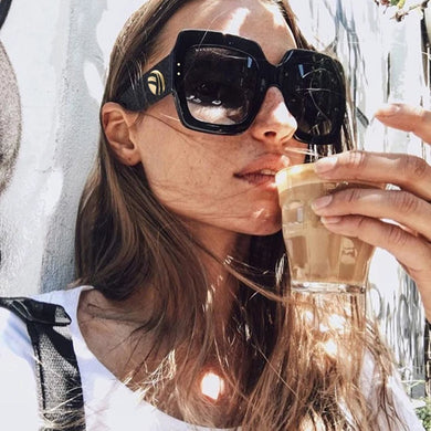 HBK New Sunglasses -Women Square Oversized Sunglasses Women Sun Glasses Lady Brand Designer Vintage Shades Gafas Oculos