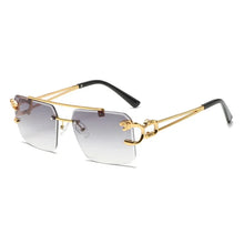 Load image into Gallery viewer, HBK Retro Wooden Square Sunglasses Man Personalized Design Golden Lion Decorative Sunglasses Female Business Party Glasses UV400