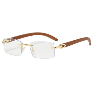 HBK Retro Wooden Square Sunglasses Man Personalized Design Golden Lion Decorative Sunglasses Female Business Party Glasses UV400