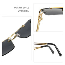 Load image into Gallery viewer, HBK Retro Wooden Square Sunglasses Man Personalized Design Golden Lion Decorative Sunglasses Female Business Party Glasses UV400