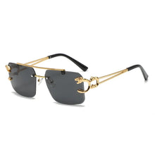 Load image into Gallery viewer, HBK Retro Wooden Square Sunglasses Man Personalized Design Golden Lion Decorative Sunglasses Female Business Party Glasses UV400