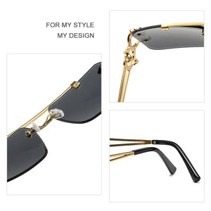 HBK Retro Wooden Square Sunglasses Man Personalized Design Golden Lion Decorative Sunglasses Female Business Party Glasses UV400