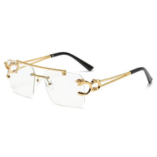 Load image into Gallery viewer, HBK Retro Wooden Square Sunglasses Man Personalized Design Golden Lion Decorative Sunglasses Female Business Party Glasses UV400