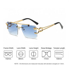 Load image into Gallery viewer, HBK Retro Wooden Square Sunglasses Man Personalized Design Golden Lion Decorative Sunglasses Female Business Party Glasses UV400