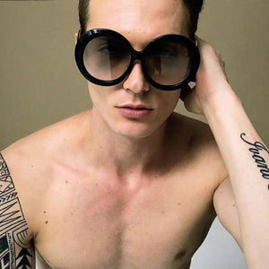 HBK Unisex Big Round Sunglasses Luxury Retro Oversized Shade for Women Men Brand Designer Good Quality Green Black UV400 Oculos