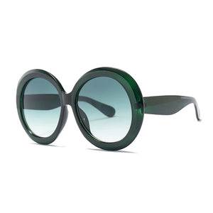 HBK Unisex Big Round Sunglasses Luxury Retro Oversized Shade for Women Men Brand Designer Good Quality Green Black UV400 Oculos
