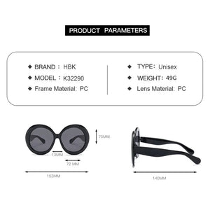 HBK Unisex Big Round Sunglasses Luxury Retro Oversized Shade for Women Men Brand Designer Good Quality Green Black UV400 Oculos