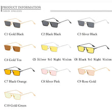 Load image into Gallery viewer, HBK Vintage Small Men&#39;s Sunglasses Rectangle Metal Hip Pop Women Sun Glasses Luxury Steampunk Square Sun Glasses Classic Oculos