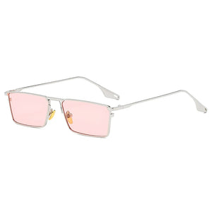HBK Vintage Small Men's Sunglasses Rectangle Metal Hip Pop Women Sun Glasses Luxury Steampunk Square Sun Glasses Classic Oculos