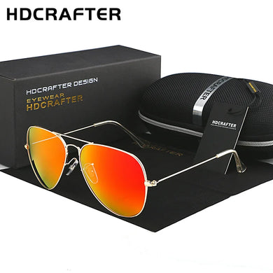HDCRAFTER Classic  Polarized Sunglasses Men Women Colorful Reflective Coating Lens Eyewear Accessories Mirror Sun Glasses