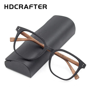 HDCRAFTER Glasses Frame Men Women Vintage Wood Prescription Eyeglasses Optical Frame for Myopia Eyewear Progressive Glasses