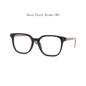 HDCRAFTER Glasses Frame Men Women Vintage Wood Prescription Eyeglasses Optical Frame for Myopia Eyewear Progressive Glasses