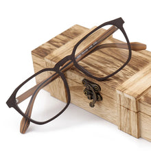 Load image into Gallery viewer, HDCRAFTER Glasses Frame Men Women Wood Vintage Square Myopia Prescription Eyeglasses Frames 2020 Retro Optical Frame Eyewear