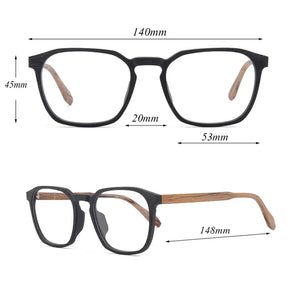 HDCRAFTER Glasses Frame Men Women Wood Vintage Square Myopia Prescription Eyeglasses Frames 2020 Retro Optical Frame Eyewear