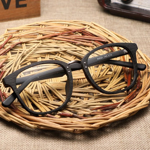 HDCRAFTER Glasses Frames Wooden Men and Women Vintage Glasses with Clear Lens Wood Glasses Frame