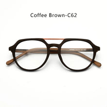 Load image into Gallery viewer, HDCRAFTER  Retro Glasses Frame Wooden Men Optical Myopia Eyewear Frame Prescription Eyeglasses Lenses Double Bridge