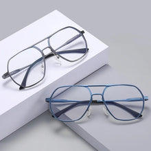 Load image into Gallery viewer, HDCRAFTER Men Metal Prescription Glasses Frrame Square Anti Blue Rays Eyeglasses Oversized Eyewear Myopia Presbyopia Glasses