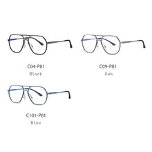 Load image into Gallery viewer, HDCRAFTER Men Metal Prescription Glasses Frrame Square Anti Blue Rays Eyeglasses Oversized Eyewear Myopia Presbyopia Glasses