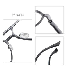 Load image into Gallery viewer, HDCRAFTER Men Metal Prescription Glasses Frrame Square Anti Blue Rays Eyeglasses Oversized Eyewear Myopia Presbyopia Glasses