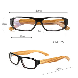 HDCRAFTER Optical Acetate Frame Real Wood Temple Glasses Frame Men Myopia Eyeglasses Prescription Clear Lenses Korea Eyewear