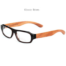 Load image into Gallery viewer, HDCRAFTER Optical Acetate Frame Real Wood Temple Glasses Frame Men Myopia Eyeglasses Prescription Clear Lenses Korea Eyewear