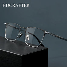 Carica l&#39;immagine nel visualizzatore di Gallery, HDCRAFTER Optical Glasses Pure Titanium Full-rim Square Frame Prescription Eyeglasses Men Glasses for Male Grade Eyewear medical