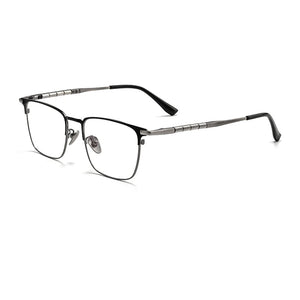 HDCRAFTER Optical Glasses Pure Titanium Full-rim Square Frame Prescription Eyeglasses Men Glasses for Male Grade Eyewear medical