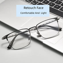 Carica l&#39;immagine nel visualizzatore di Gallery, HDCRAFTER Optical Glasses Pure Titanium Full-rim Square Frame Prescription Eyeglasses Men Glasses for Male Grade Eyewear medical