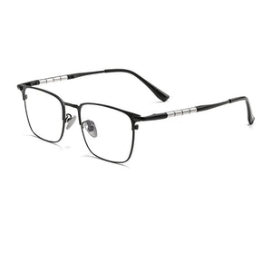 HDCRAFTER Optical Glasses Pure Titanium Full-rim Square Frame Prescription Eyeglasses Men Glasses for Male Grade Eyewear medical