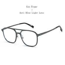 Load image into Gallery viewer, HDCRAFTER Oversized Vintage Pilot Man Glasses Frame with Anti Blue Light Lens Women Optical Myopia Prescription Eyeglasses Frame
