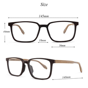 HDCRAFTER Oversized Wood Glasses Frame Prescription Men Goggles Eyeglasses Spectacles Sunglasses Computer Glasses Frames Optical