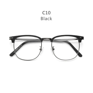 HDCRAFTER Retro Wood Square Large Frame Eyeglasses Wood Metal Optical Prescription Glasses Frame Men Myopia Reading Eyewear